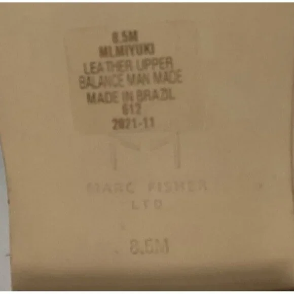 Marc Fisher Womens Knotted Slip-On Sandals Beige Leather Size 8.5 - Picture 9 of 10